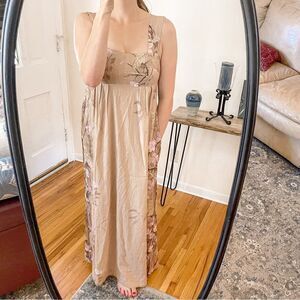 Anthropologie Aurelie Maxi Dress Brown Butterfly
